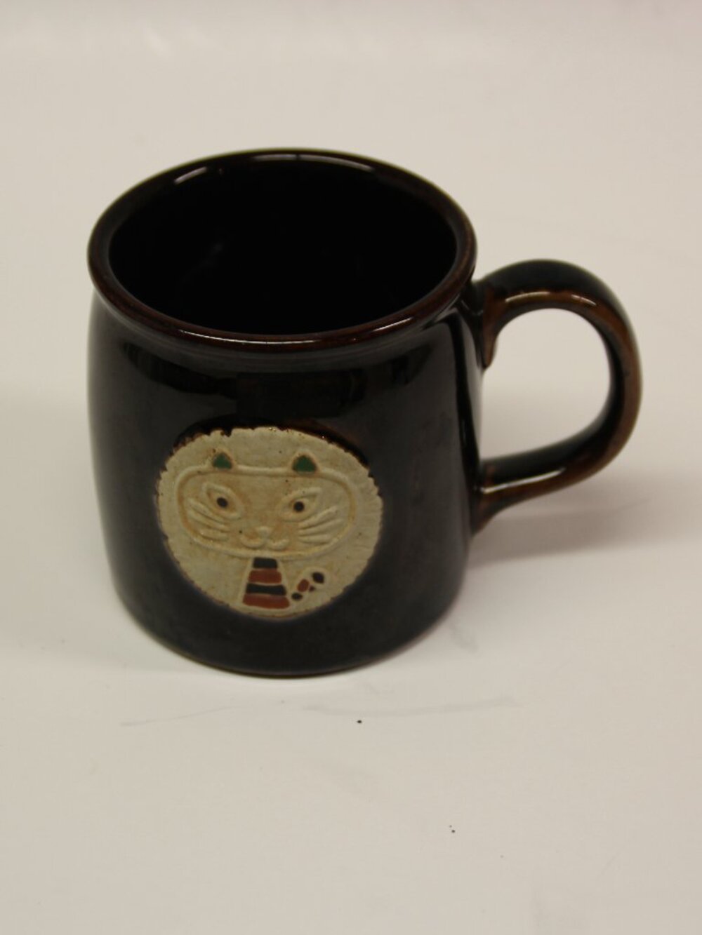 Vintage Otagiri Cat Kitty Cameo Brown Ceramic Coffee Tea Cup Mug